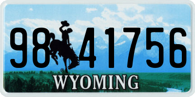 WY license plate 9841756