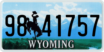 WY license plate 9841757