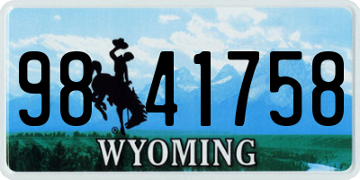 WY license plate 9841758