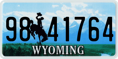 WY license plate 9841764