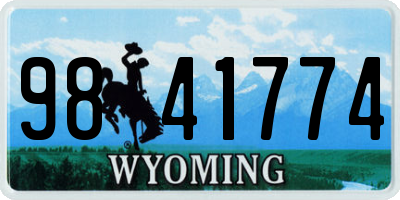 WY license plate 9841774