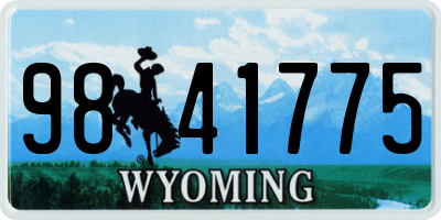 WY license plate 9841775