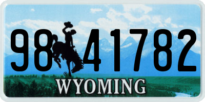 WY license plate 9841782