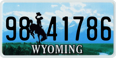 WY license plate 9841786