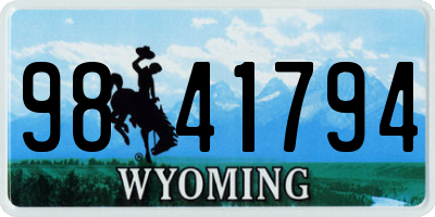 WY license plate 9841794