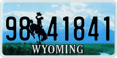 WY license plate 9841841