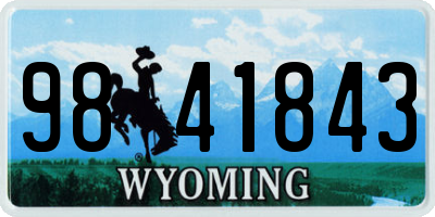 WY license plate 9841843
