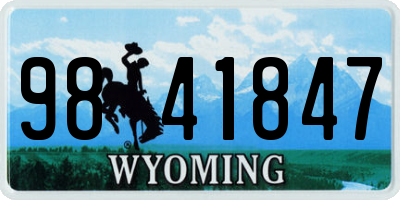 WY license plate 9841847