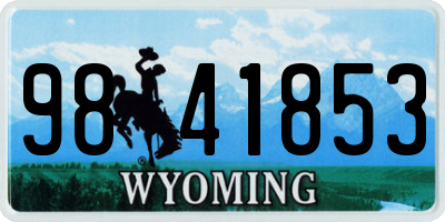 WY license plate 9841853