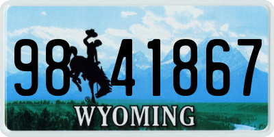 WY license plate 9841867