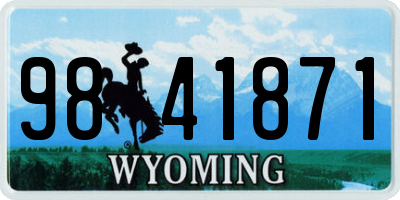 WY license plate 9841871