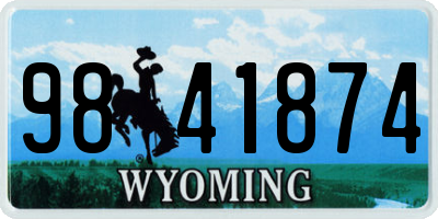 WY license plate 9841874