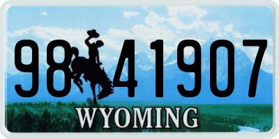 WY license plate 9841907