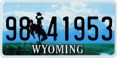 WY license plate 9841953