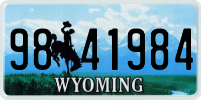 WY license plate 9841984