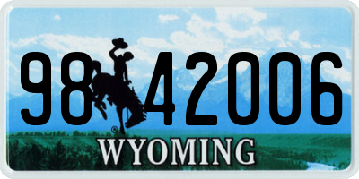 WY license plate 9842006
