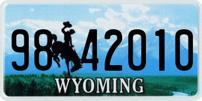 WY license plate 9842010