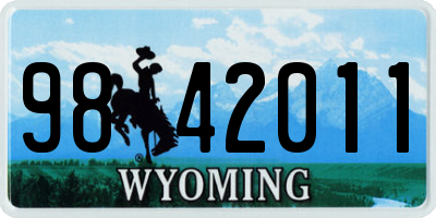 WY license plate 9842011