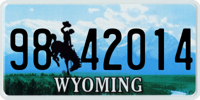 WY license plate 9842014