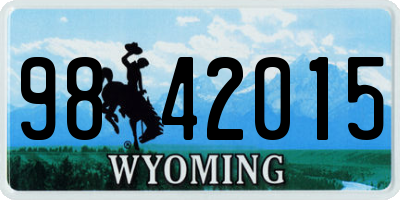 WY license plate 9842015