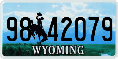WY license plate 9842079