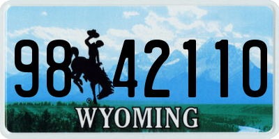 WY license plate 9842110