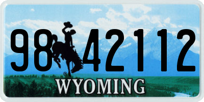 WY license plate 9842112