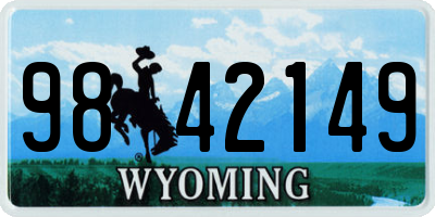 WY license plate 9842149
