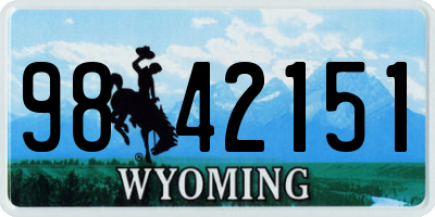 WY license plate 9842151