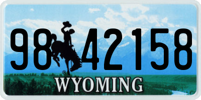 WY license plate 9842158