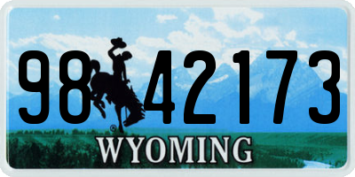 WY license plate 9842173