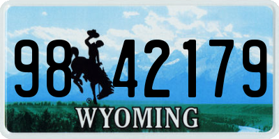 WY license plate 9842179