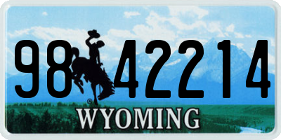 WY license plate 9842214