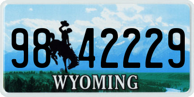 WY license plate 9842229