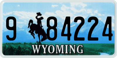 WY license plate 984224
