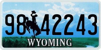 WY license plate 9842243