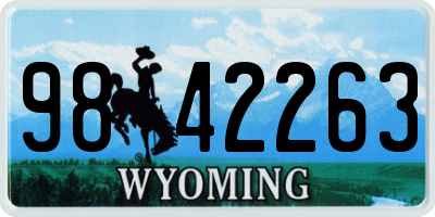 WY license plate 9842263