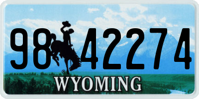 WY license plate 9842274