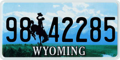 WY license plate 9842285