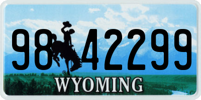 WY license plate 9842299
