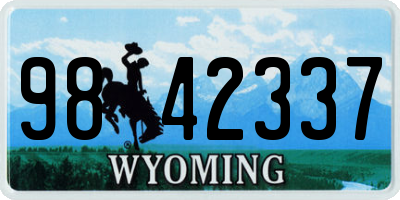 WY license plate 9842337