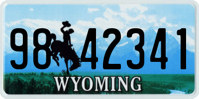 WY license plate 9842341