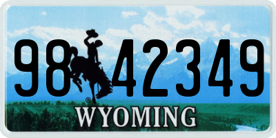 WY license plate 9842349