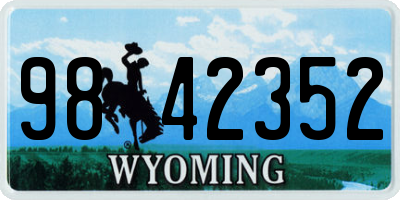 WY license plate 9842352