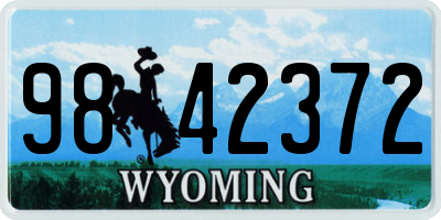 WY license plate 9842372