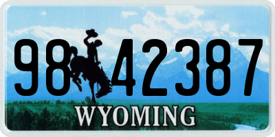 WY license plate 9842387