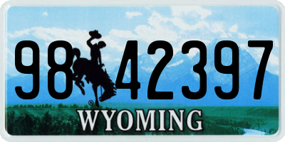 WY license plate 9842397