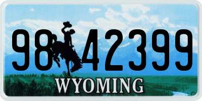 WY license plate 9842399
