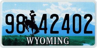 WY license plate 9842402