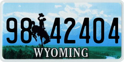 WY license plate 9842404